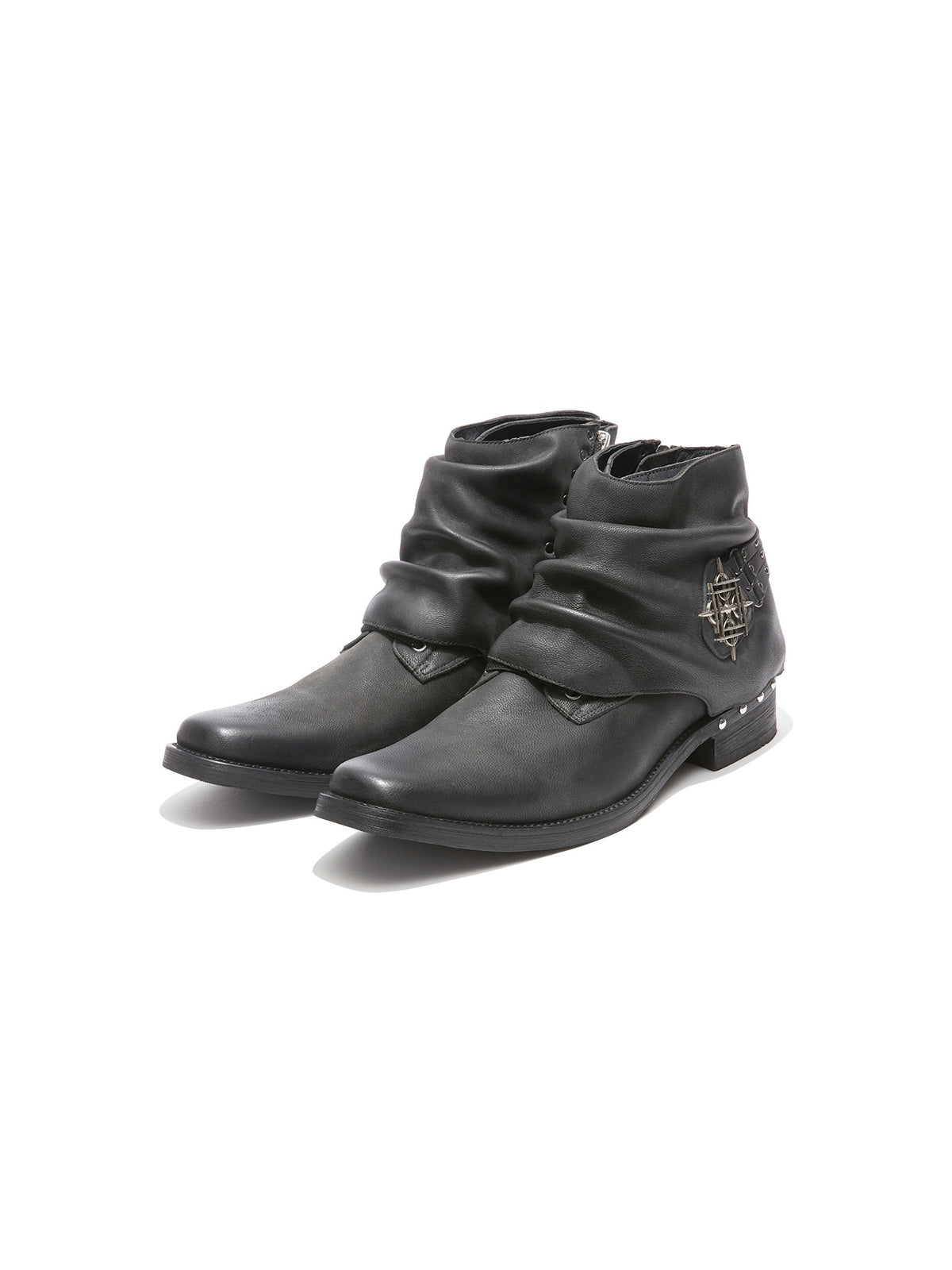 DETW_OnLine_Handmade_Waxed_Leather_Studded_Square_Toe_Chelsea_Women&