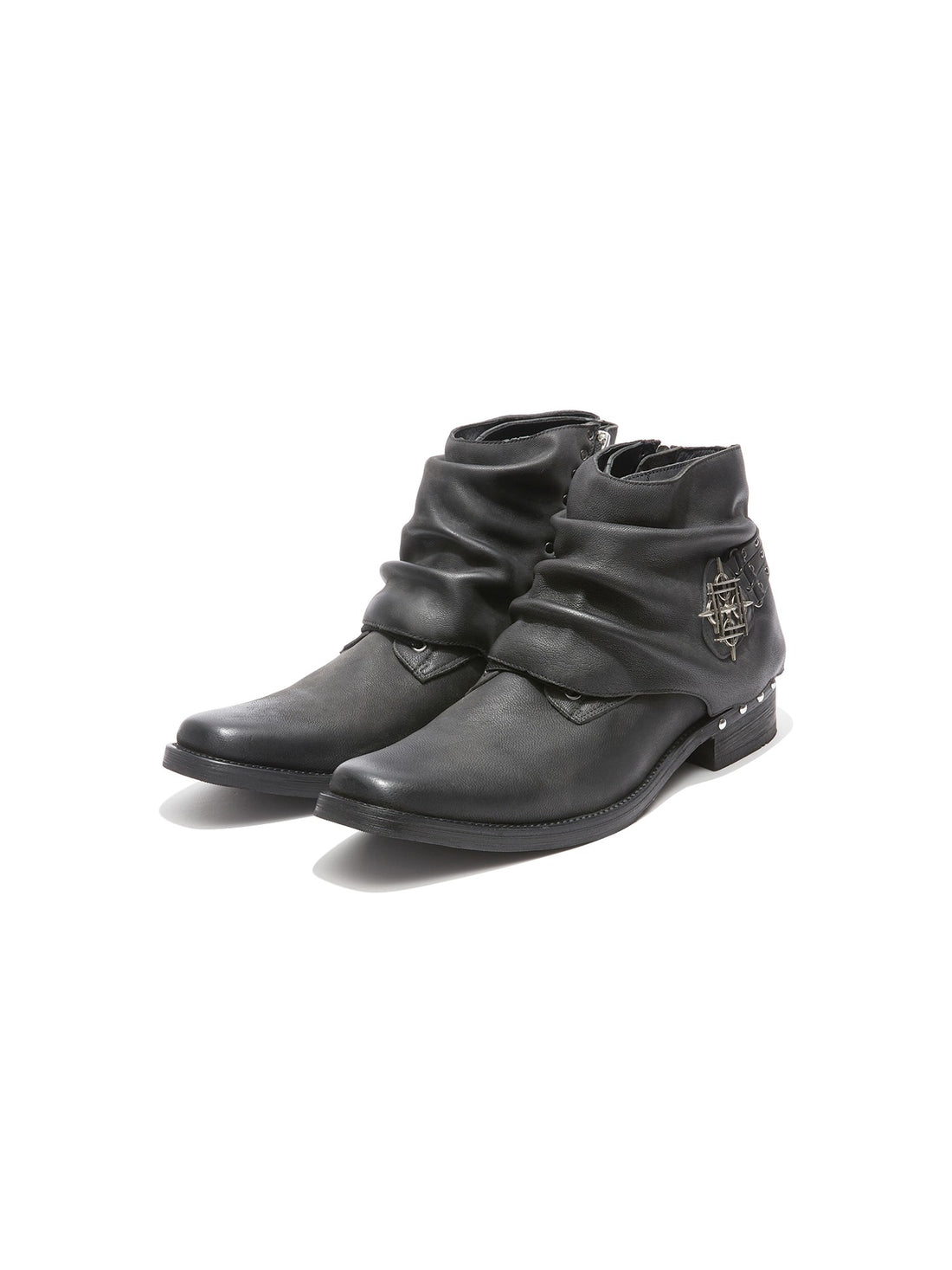 DETW OnLine Handmade Waxed Leather Studded Square Toe Chelsea Women&