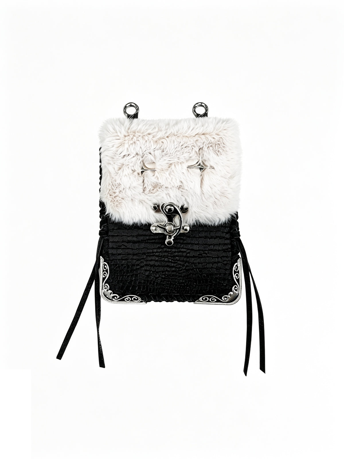 DETW_OnLine_Plush_Spliced_Leather_Metal_Decor_Handwoven_Square_Women&