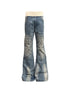 DETW_OnLine_Ribbed_Knit_Waist_Rivet_Slogan_Print_Loose_Straight_Women&