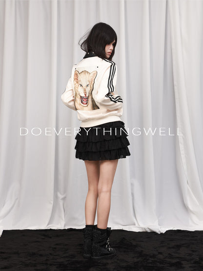 DETW OnLine Rivet Studded Print Satin Panel Women&
