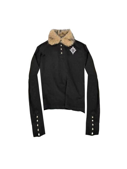 DETW_OnLine_Skull_Brooch_Embroidered_Fur_Collar_Spliced_Slim_Fit_Women&