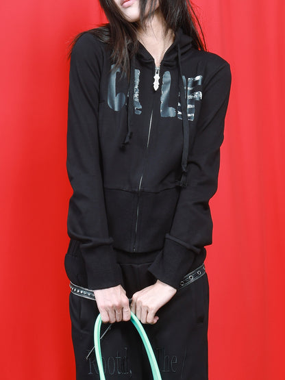 DETW OnLine Star Stripe Slogan Glossy Print Slim Fit Cropped Women&