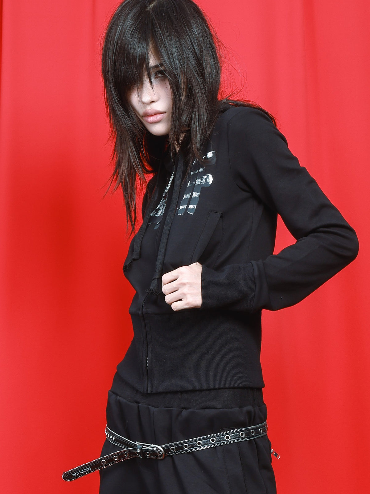 DETW OnLine Star Stripe Slogan Glossy Print Slim Fit Cropped Women&