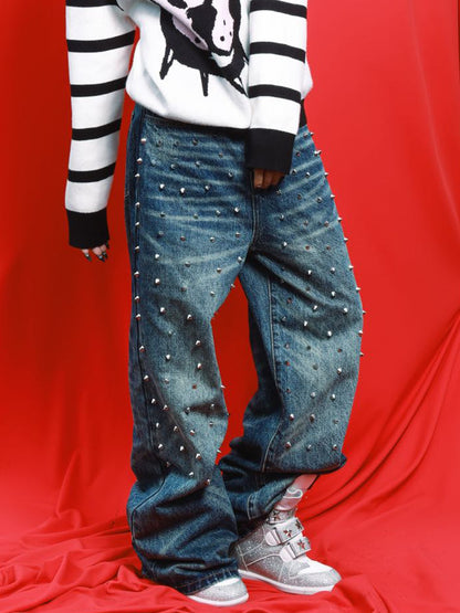 DETW OnLine Washed Distressed Studded Back Pocket Women&