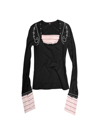 DETW_onLine_Angel_Slogan_Striped_Colorblock_Women&