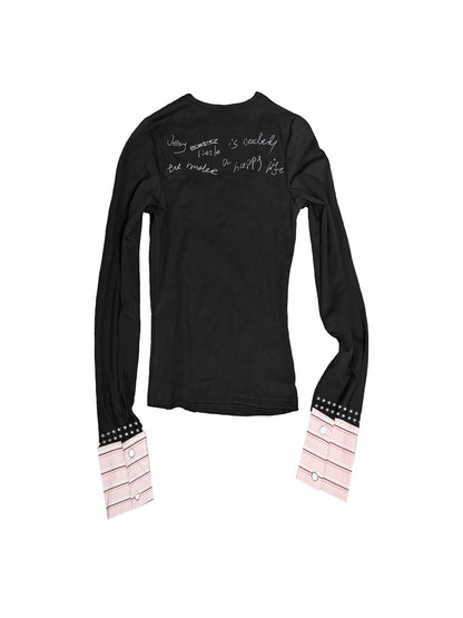 DETW onLine Angel Slogan Striped Colorblock Women&