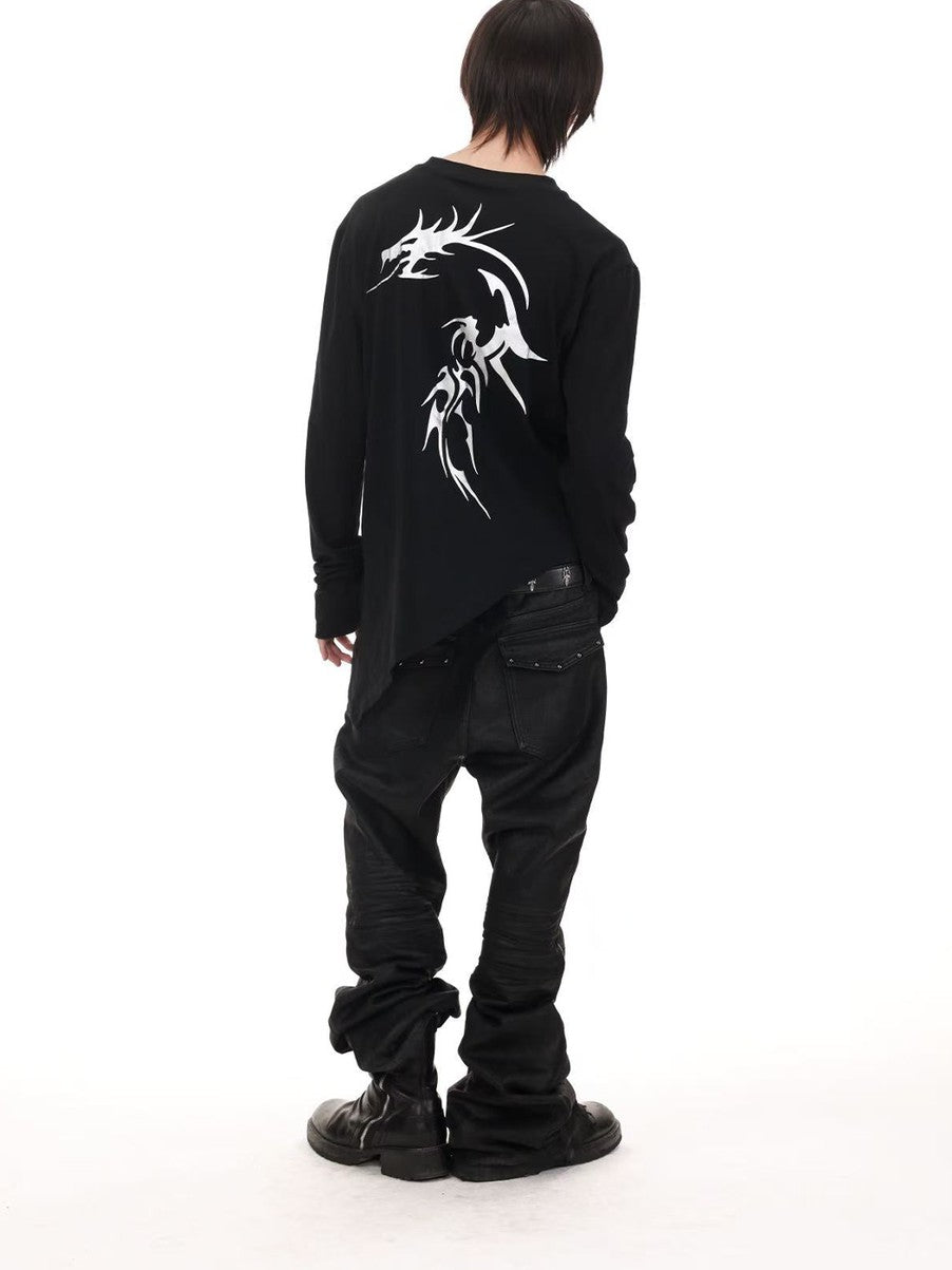 DETW onLine Asymmetrical Gold Dragon Hot Stamped Women&