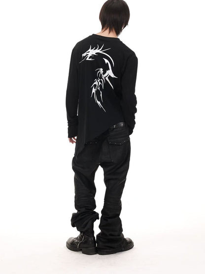 DETW onLine Asymmetrical Gold Dragon Hot Stamped Women&
