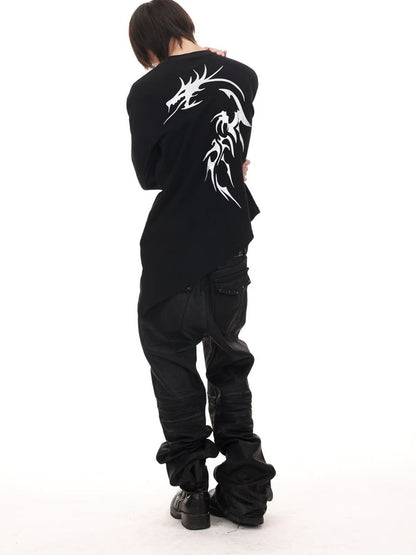 DETW onLine Asymmetrical Gold Dragon Hot Stamped Women&