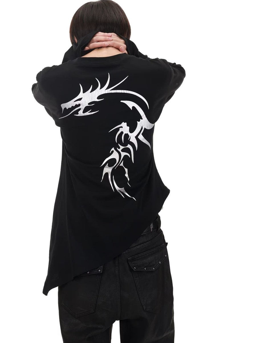 DETW onLine Asymmetrical Gold Dragon Hot Stamped Women&