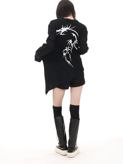 DETW onLine Asymmetrical Gold Dragon Hot Stamped Women&