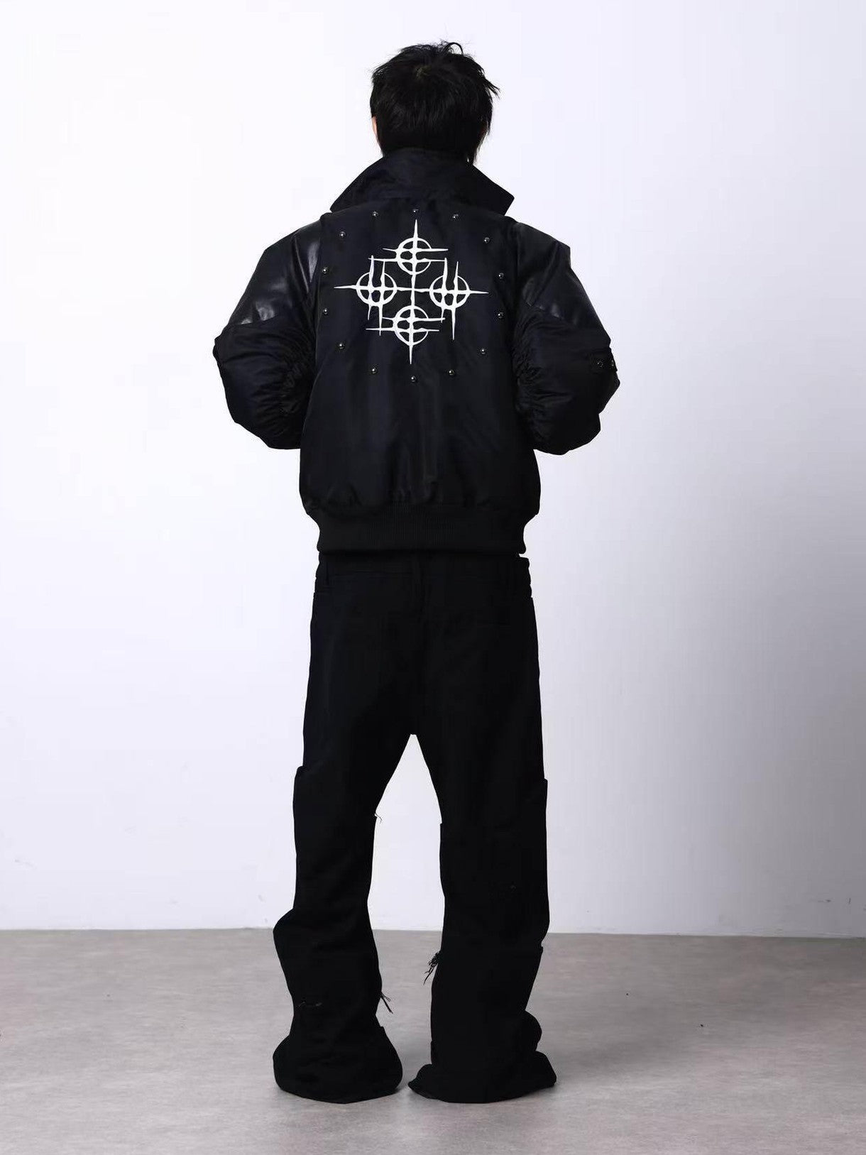 DETW onLine Black Armor Patchwork Embroidered Women&