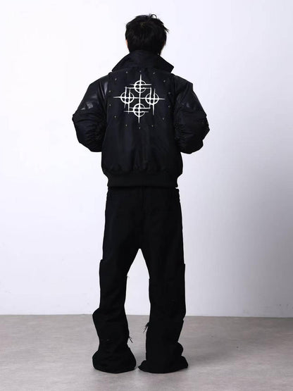 DETW onLine Black Armor Patchwork Embroidered Women&