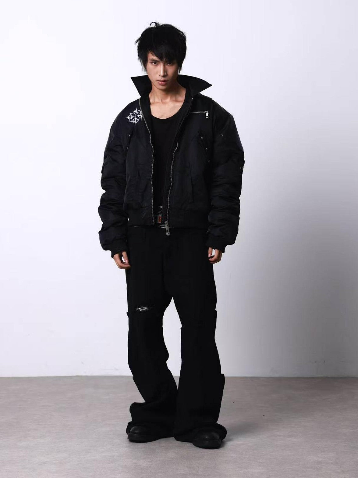 DETW onLine Black Armor Patchwork Embroidered Women&