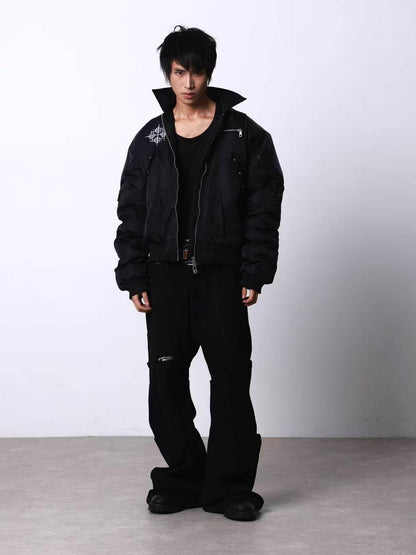 DETW onLine Black Armor Patchwork Embroidered Women&