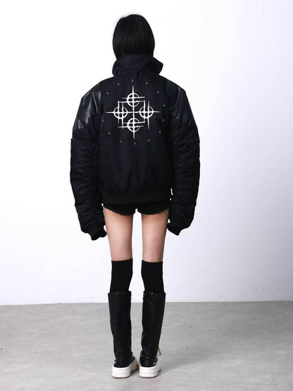 DETW onLine Black Armor Patchwork Embroidered Women&
