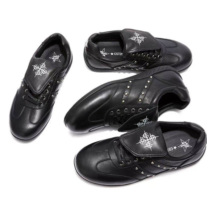 DETW_onLine_Black_Cross_Studded_Metal_Buckle_Goodyear_Women&
