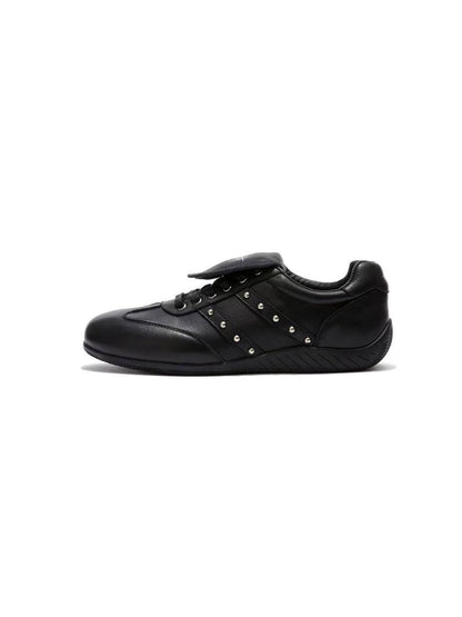 DETW onLine Black Cross Studded Metal Buckle Goodyear Women&