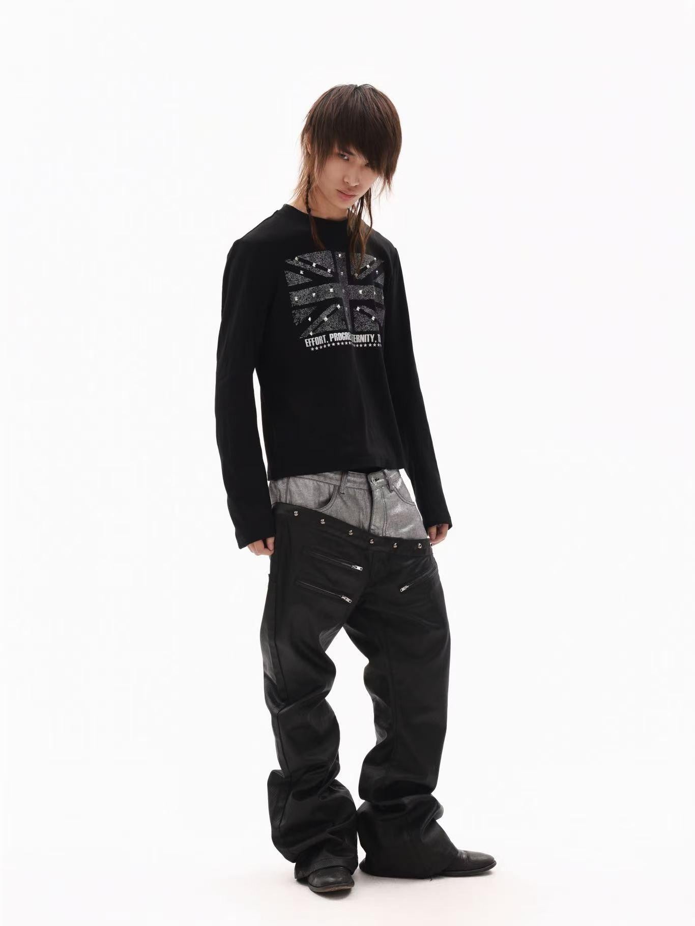 DETW onLine Black Glitter Union Jack Rhinestone Women&