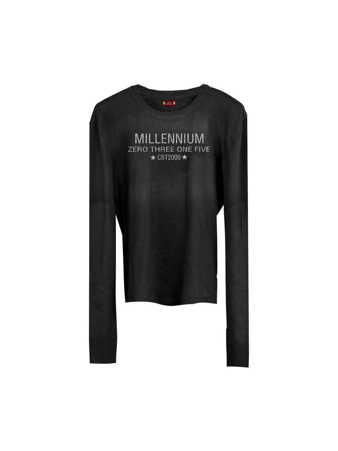DETW onLine Black Logo Digital Print Slim Fit Round Neck Women&