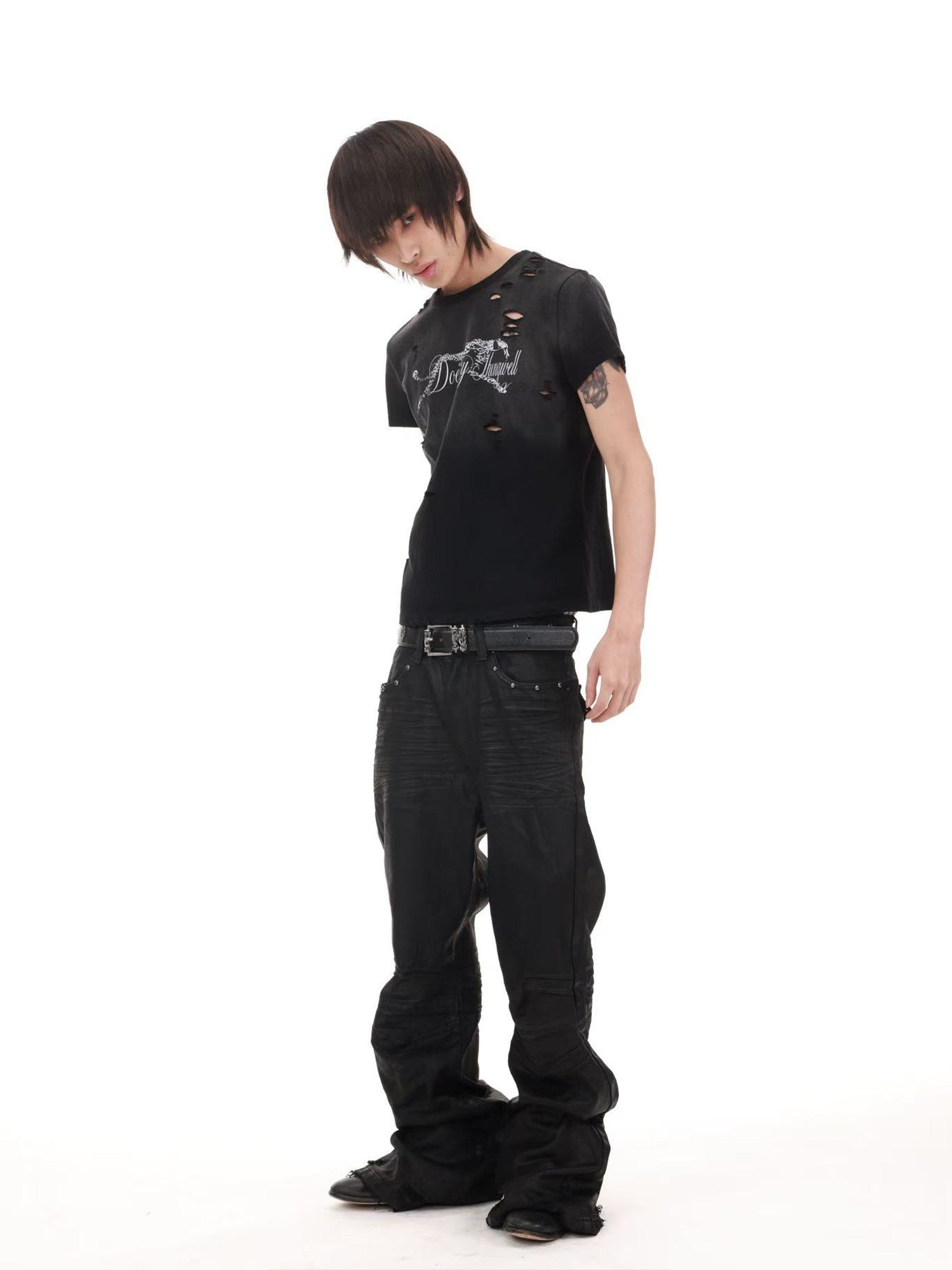 DETW onLine Black Panther Distressed Digital Print Women&