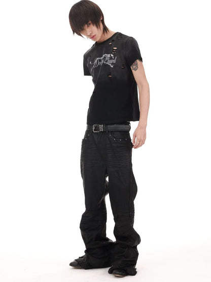DETW onLine Black Panther Distressed Digital Print Women&