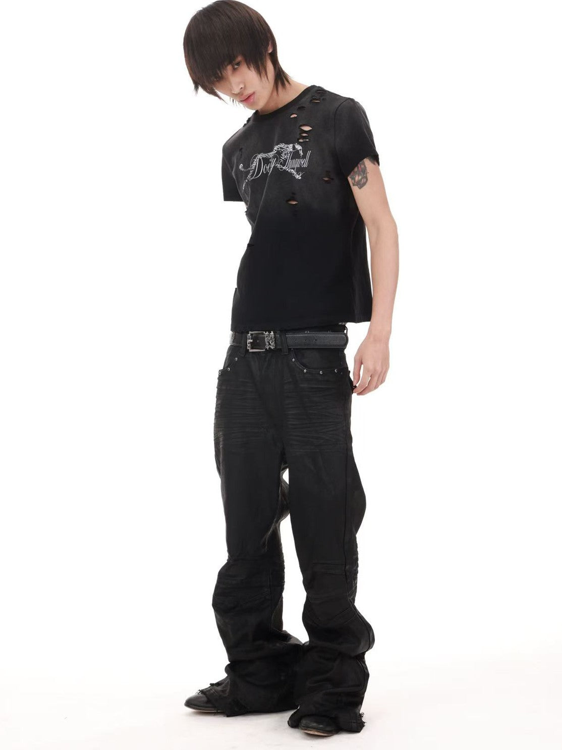 DETW onLine Black Panther Distressed Digital Print Women&