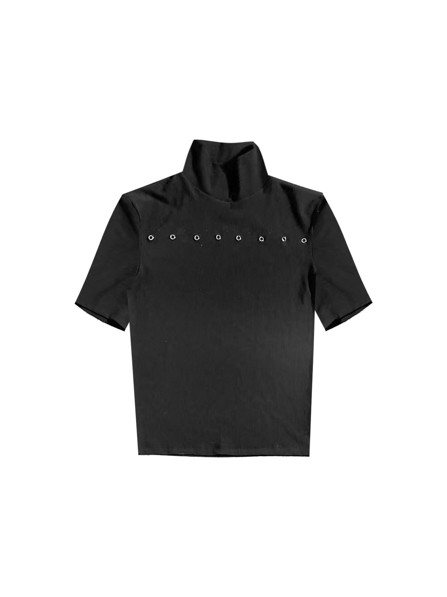 DETW onLine Black Ribbed Cross Heat Print Metal Eyelets Women&