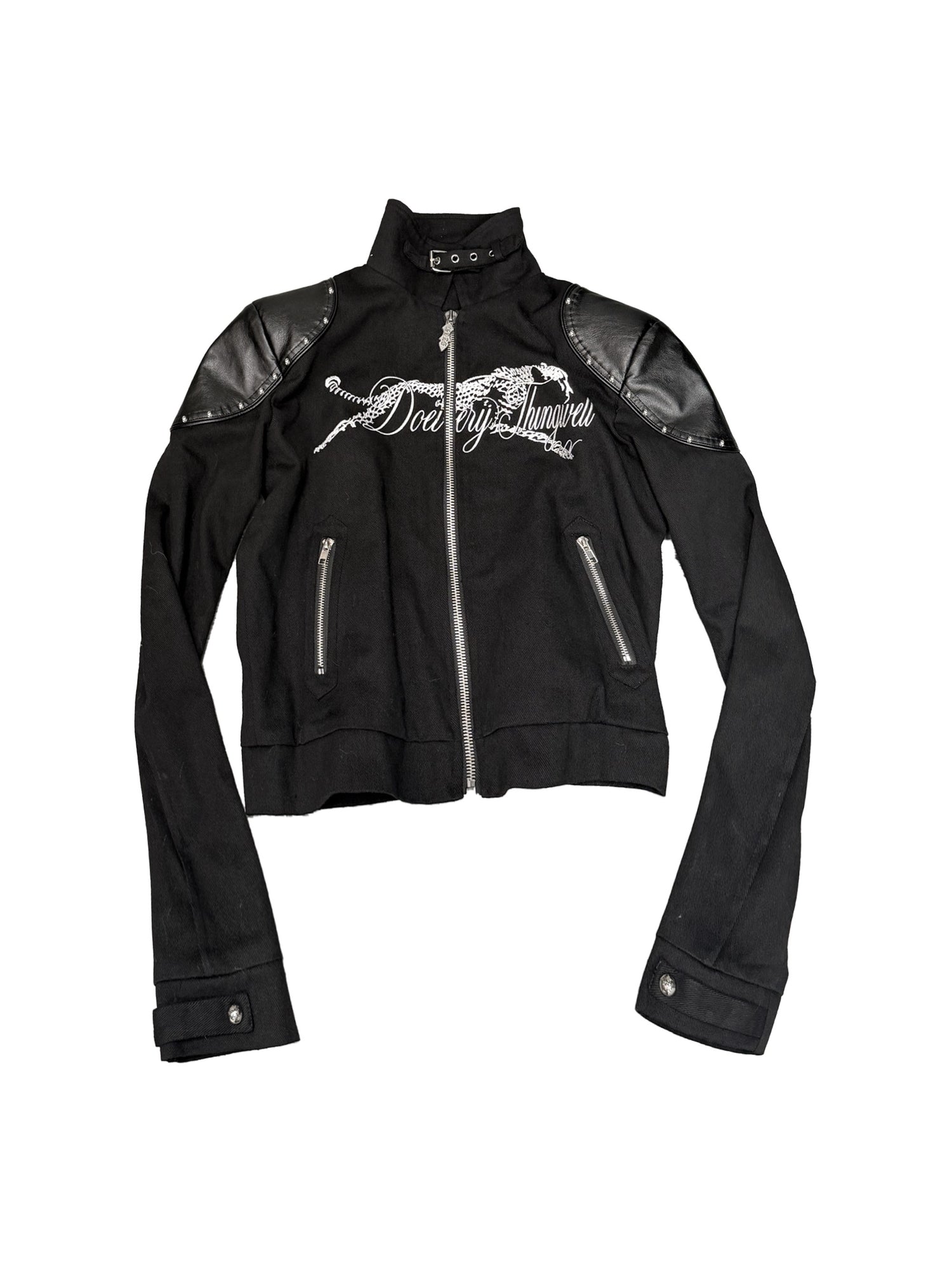 DETW_onLine_Black_Rivet_Hotfix_Embroidery_Stand_Collar_Women&