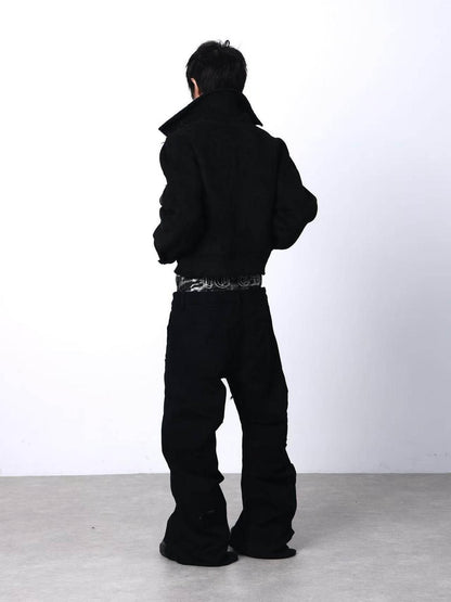 DETW onLine Black Slanted Zipper Metal Hardware Women&