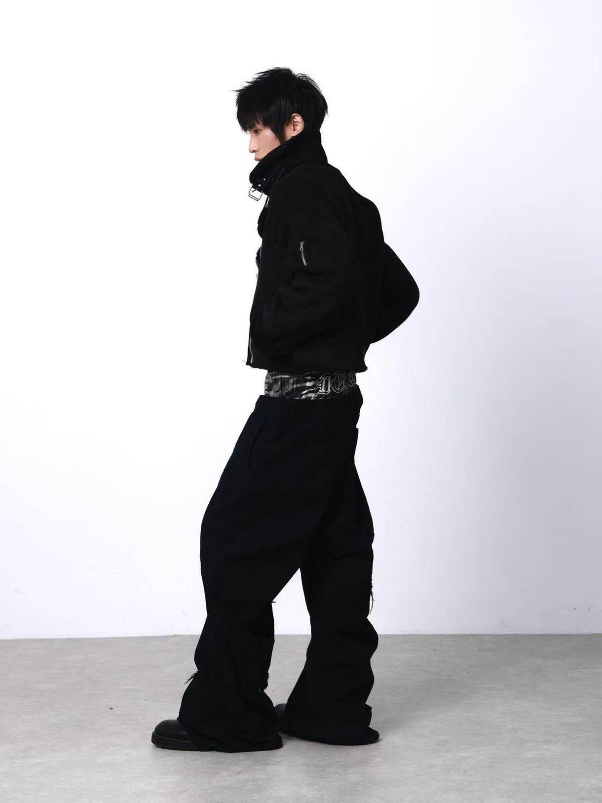 DETW onLine Black Slanted Zipper Metal Hardware Women&