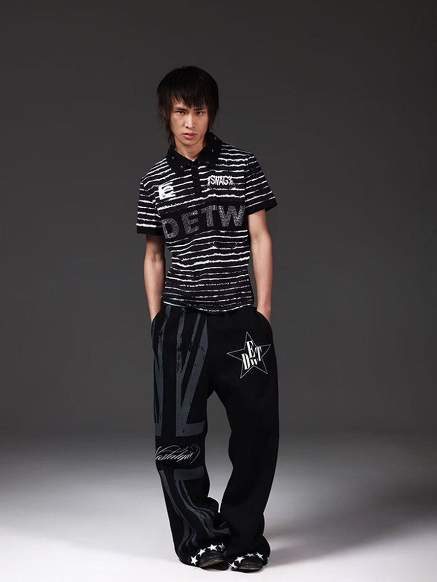 DETW onLine Black Thorn Stripe Rhinestone Women&