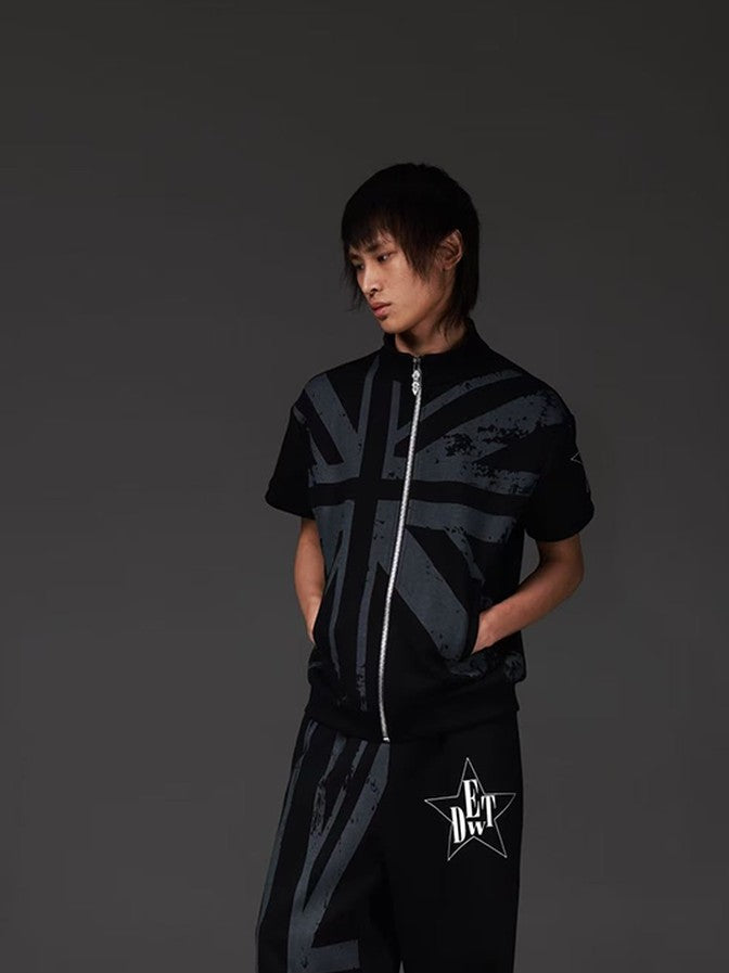 DETW onLine Black Union Jack Print Women&