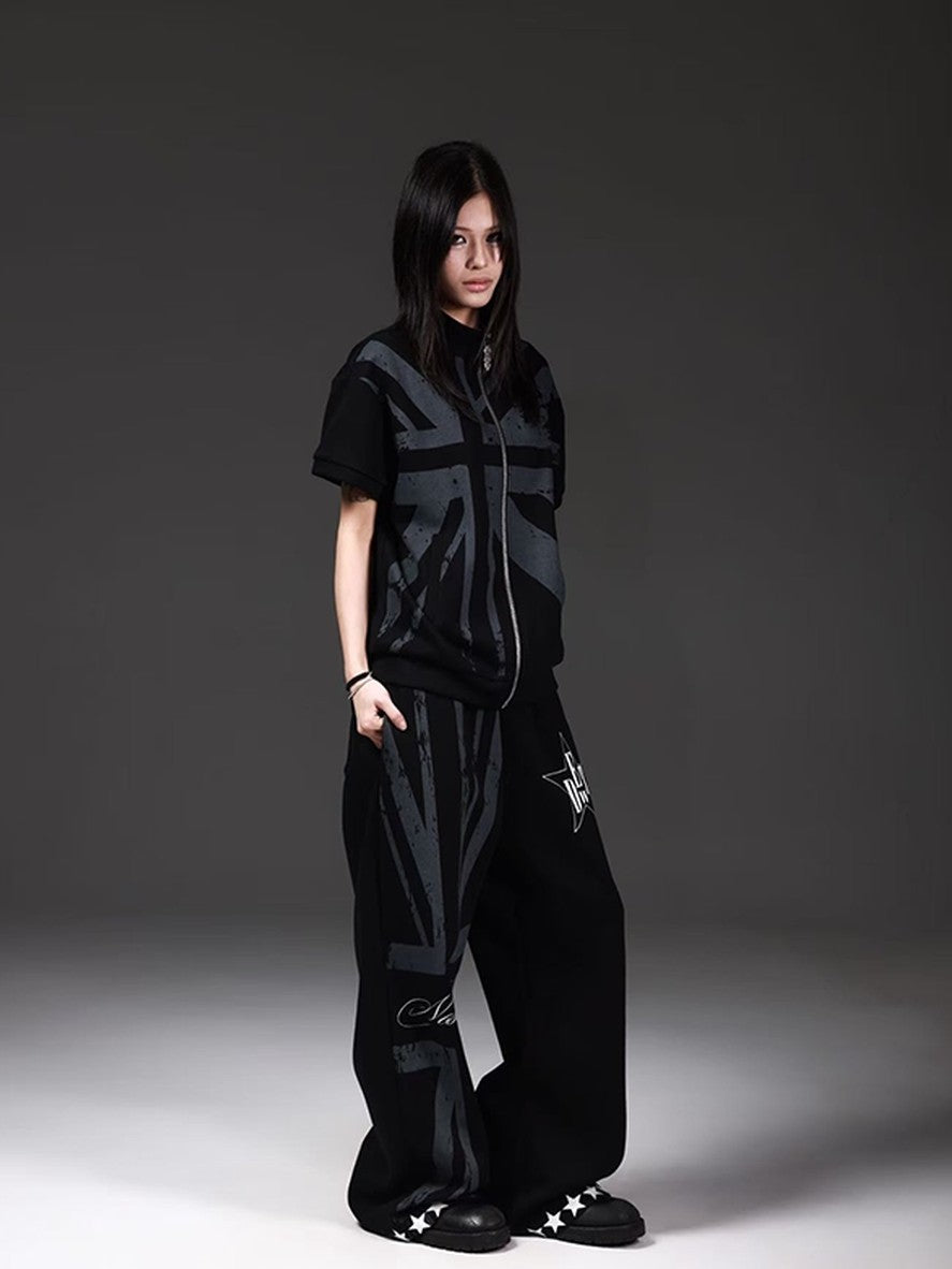 DETW onLine Black Union Jack Print Women&