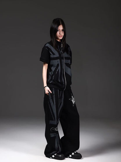 DETW onLine Black Union Jack Print Women&