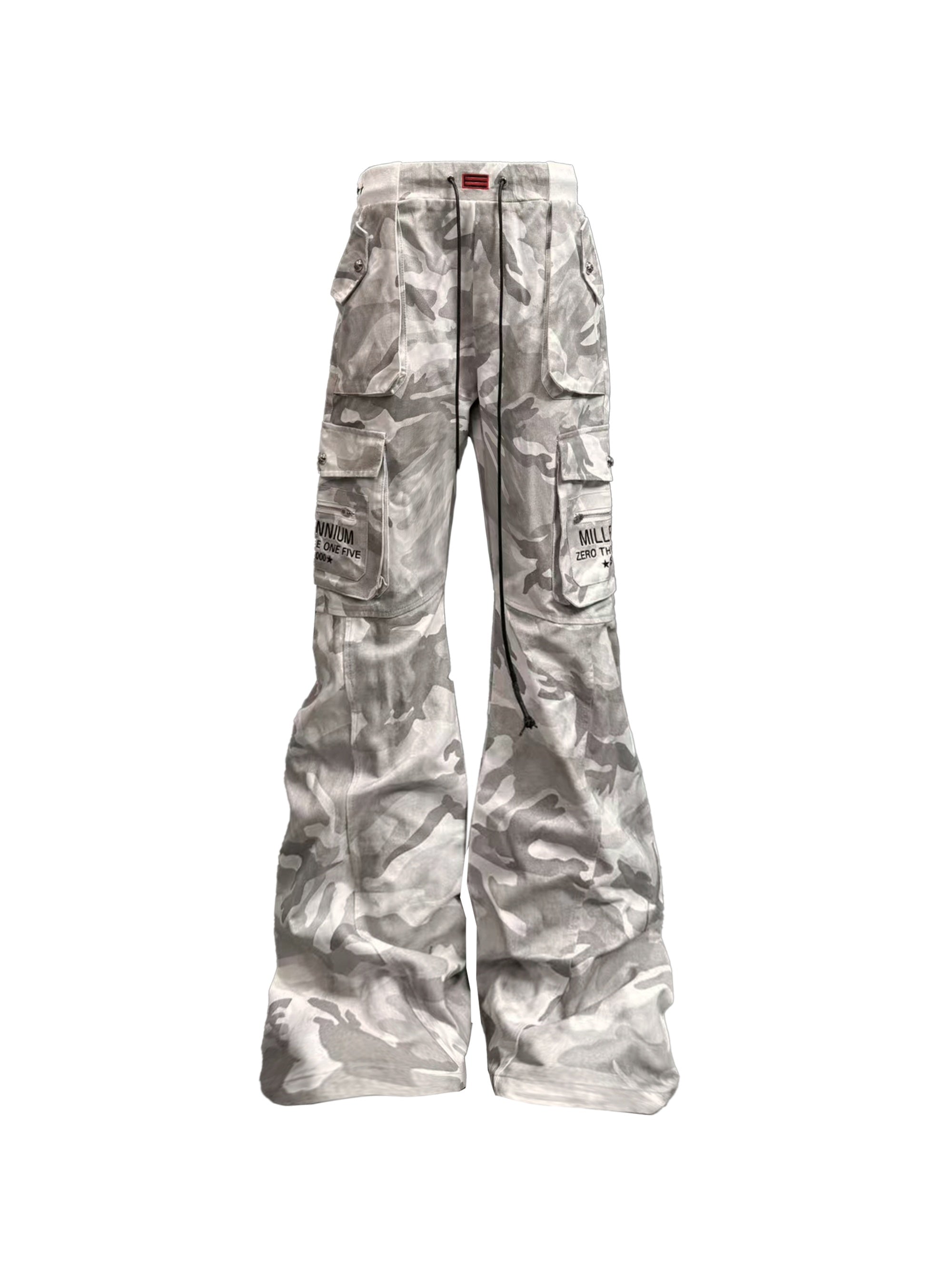 DETW_onLine_Black_White_Camo_Embroidered_Slogan_Multi_Pocket_Women&