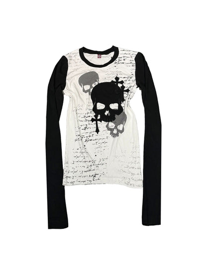 DETW_onLine_Black_White_Skull_Patchwork_Applique_Women&