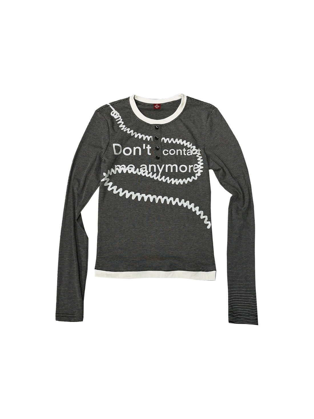 DETW_onLine_Black_White_Striped_Slogan_Screen_Print_Slim_Women&