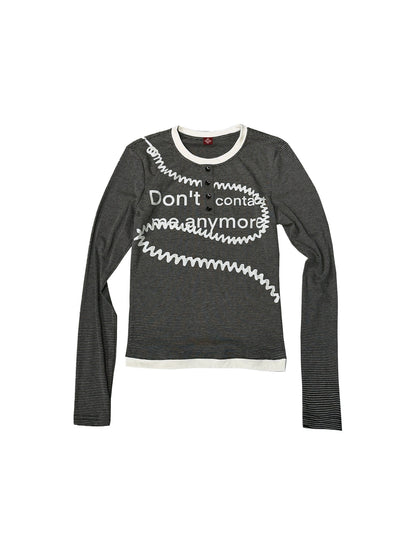DETW_onLine_Black_White_Striped_Slogan_Screen_Print_Slim_Women&