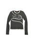 DETW_onLine_Black_White_Striped_Slogan_Screen_Print_Slim_Women&