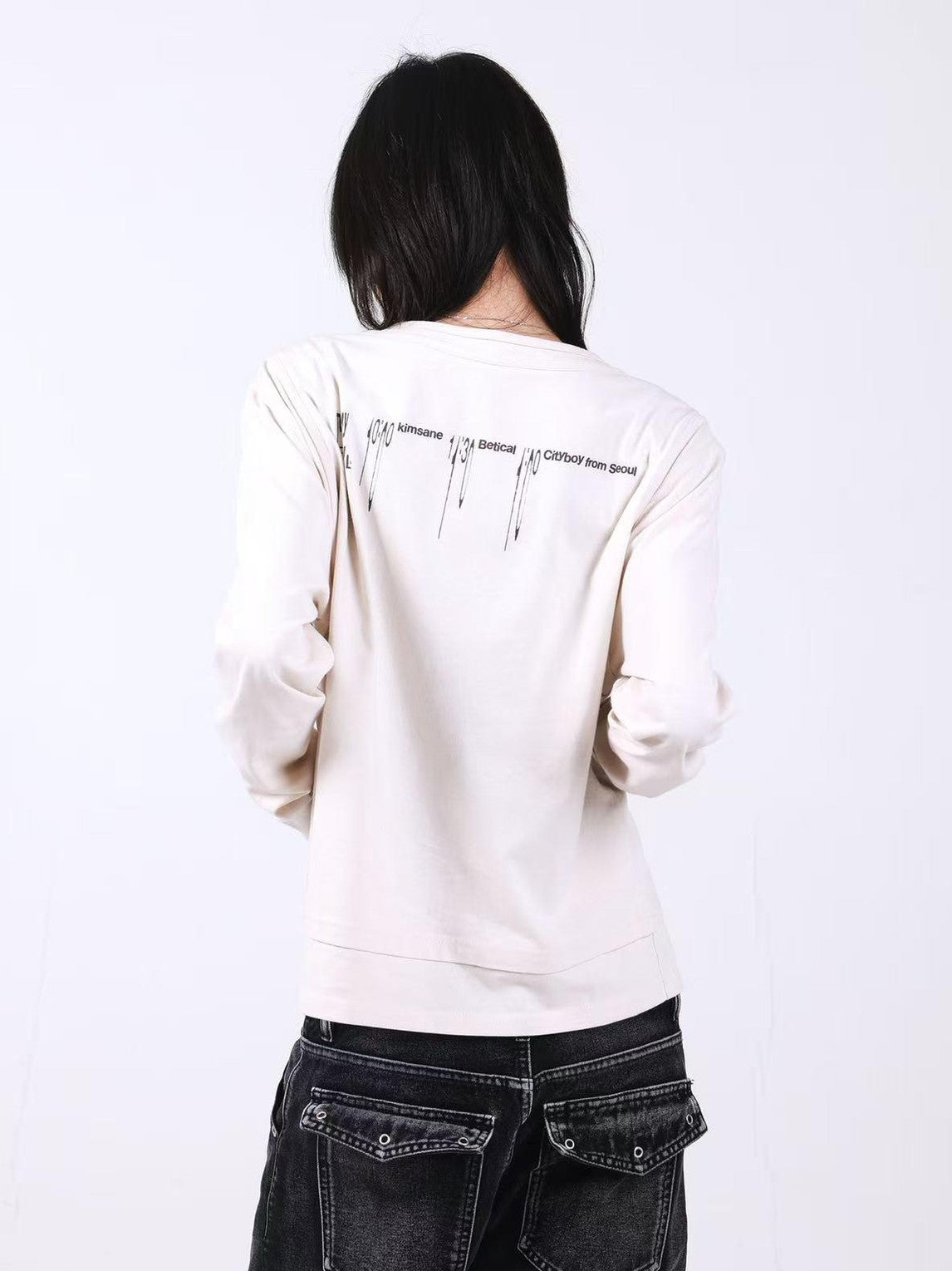 DETW onLine Bone Apricot Double Layer Faux Digital Print Women&