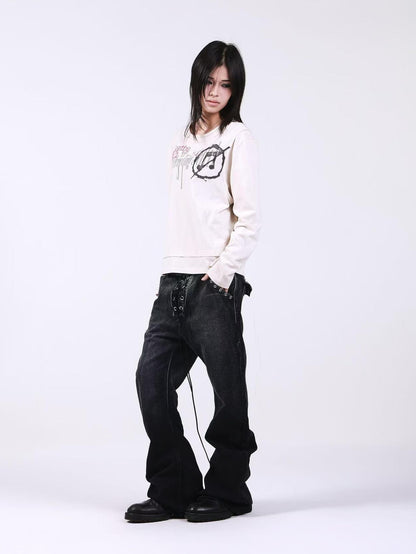 DETW onLine Bone Apricot Double Layer Faux Digital Print Women&