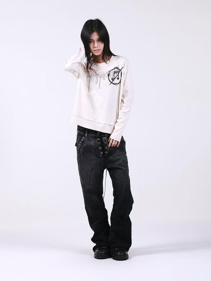DETW onLine Bone Apricot Double Layer Faux Digital Print Women&