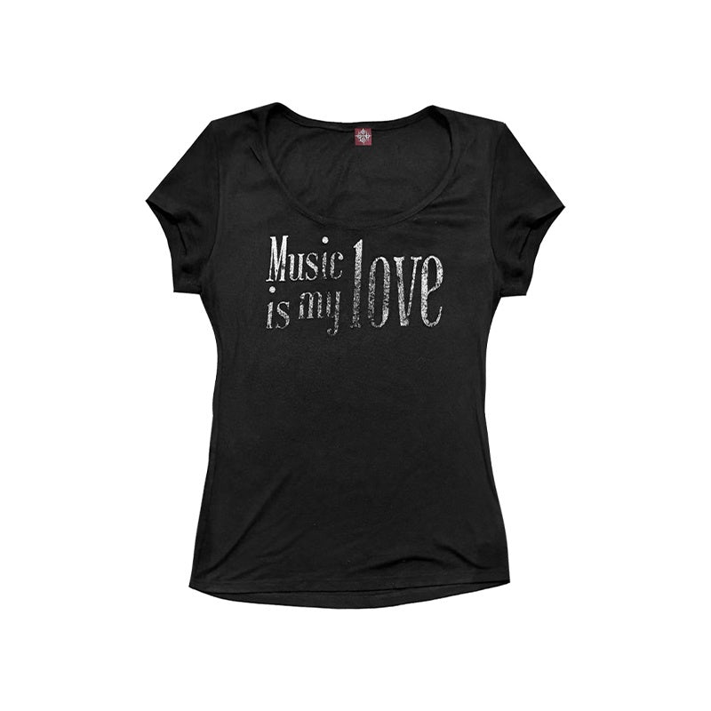 DETW_onLine_Broken_Notes_Digital_Print_U_Neck_Slim_Waist_Women&