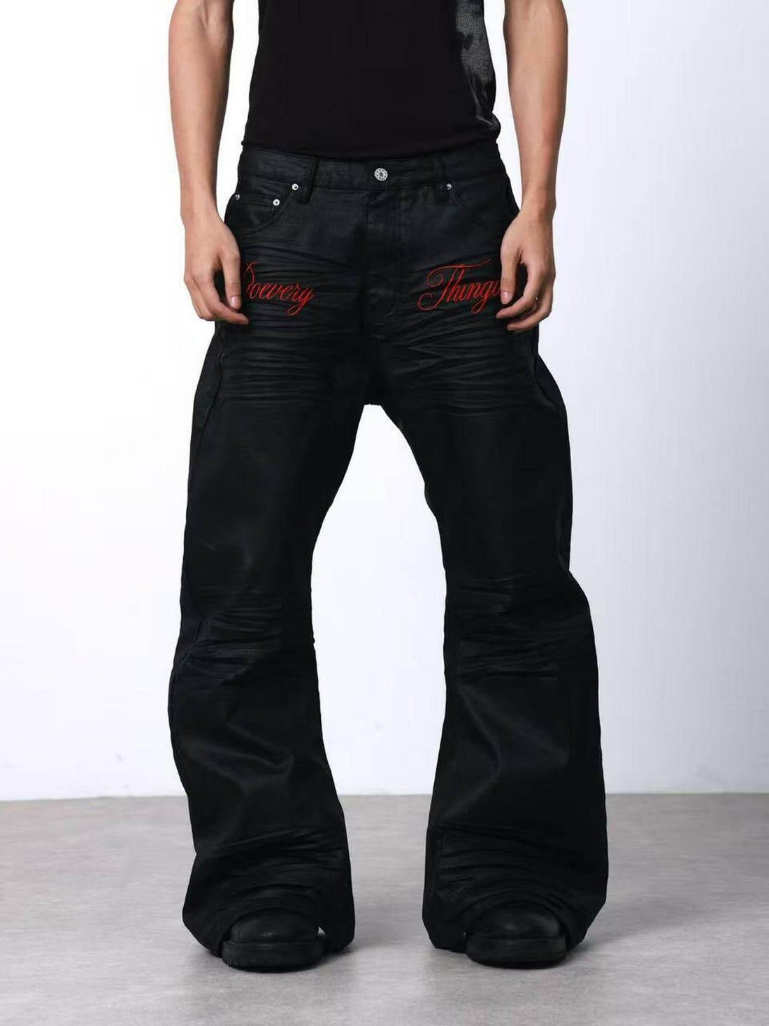 DETW onLine Brushed Wax Coated Pleated Embroidered Women&