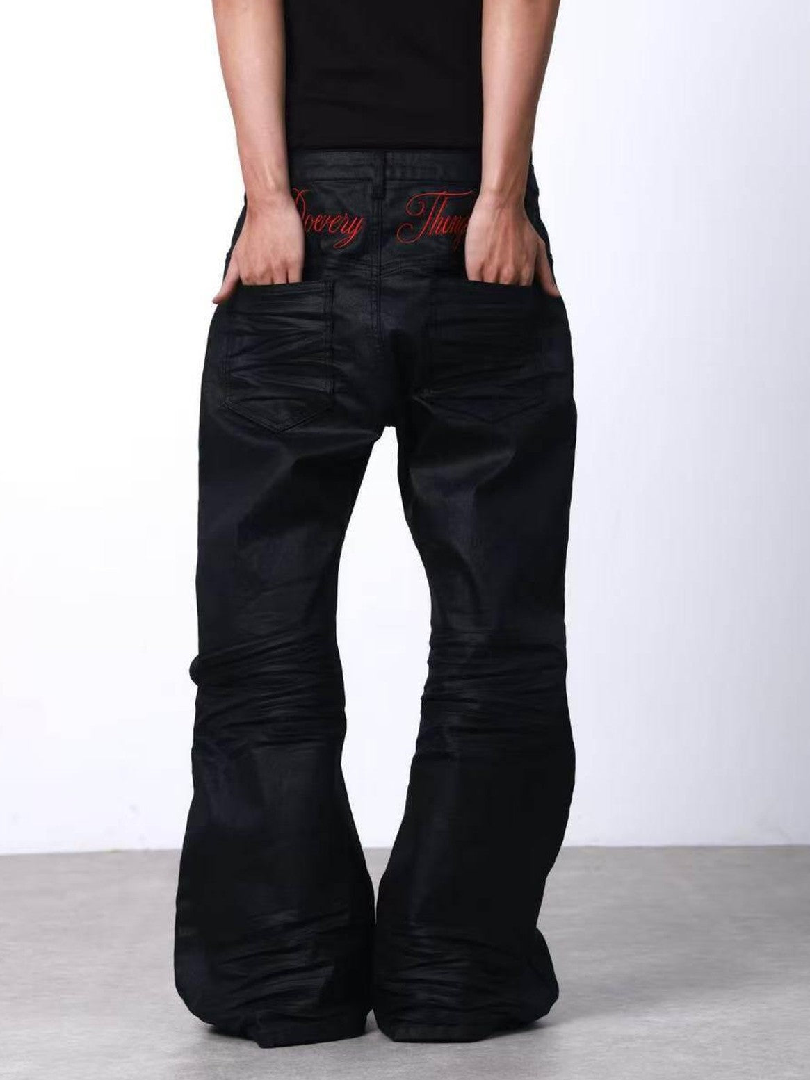 DETW onLine Brushed Wax Coated Pleated Embroidered Women&