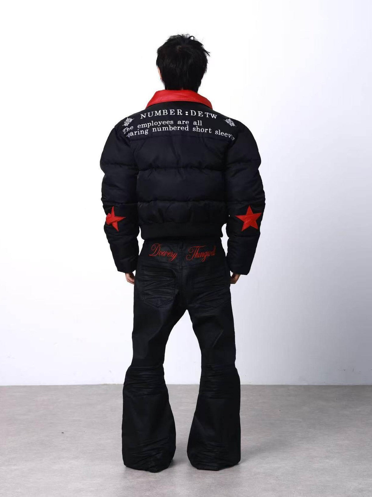 DETW onLine Brushed Wax Coated Pleated Embroidered Women&