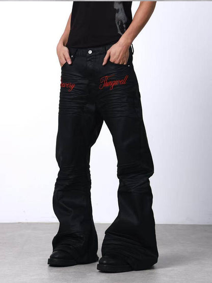 DETW onLine Brushed Wax Coated Pleated Embroidered Women&