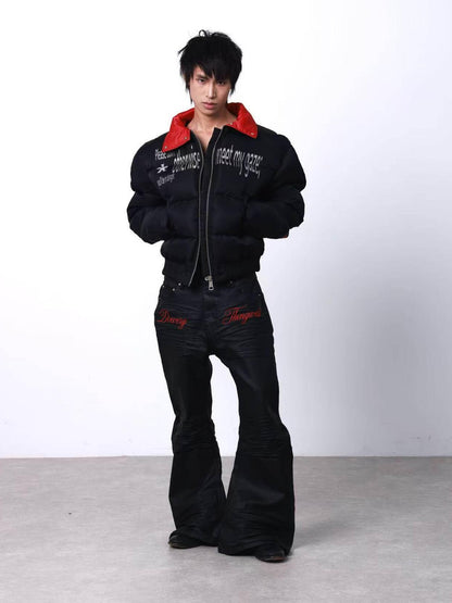 DETW onLine Brushed Wax Coated Pleated Embroidered Women&